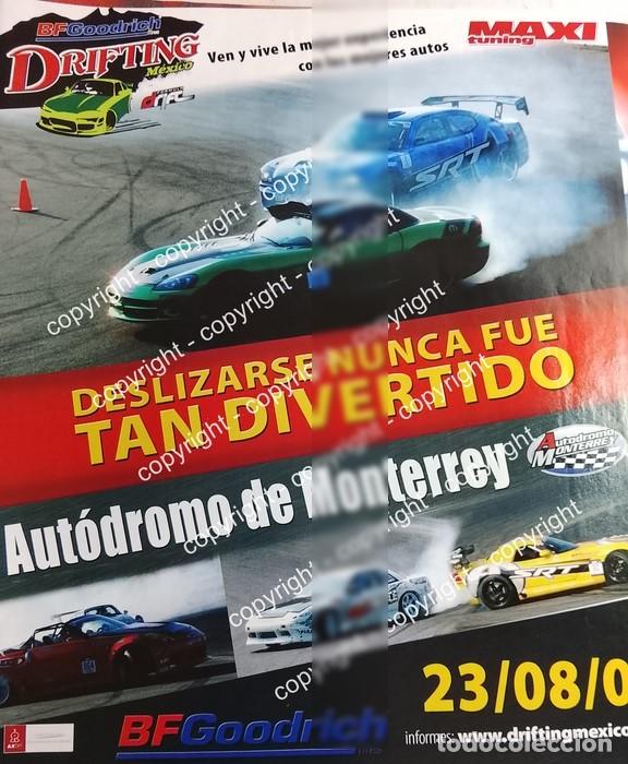 Collezionismo di affissi: Afiche de publicidad retro. CONCURSO DE ARRANCONES BF GOODRICH 2008 AUTODROMO MONTERREY /AUTOS