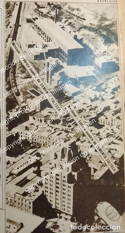Collezionismo di affissi: AFICHE ANTIGUO. CEMENTO TOLTECA Y EL PRIMER RASCACIELOS 1932 SEGUROS LA NACIONAL