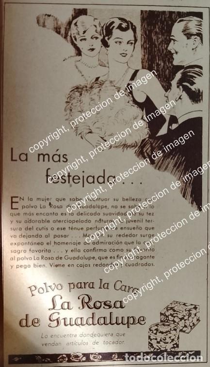 Sammeln von Plakaten: AFICHE ANTIGUO. COSMETICOS, LA ROSA DE GUADALUPE 1932