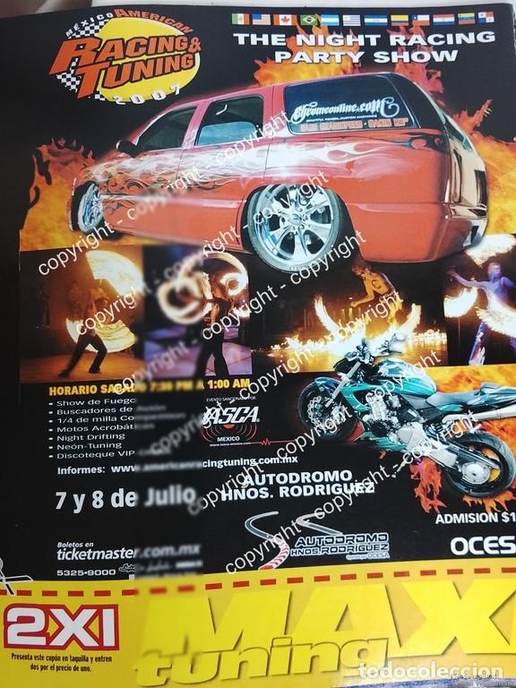 Sammeln von Plakaten: Afiche publicitario retro. EVENTO AMERICAN RACING & TUNING 2007. AUTODROMO HNOS. RODRIGUEZ / AUTOS