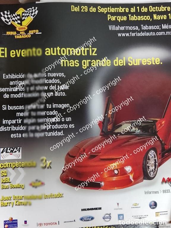 Sammeln von Plakaten: Afiche de publicidad retro. FERIA DEL AUTO, TABASCO 2006 EXPO AUTOS