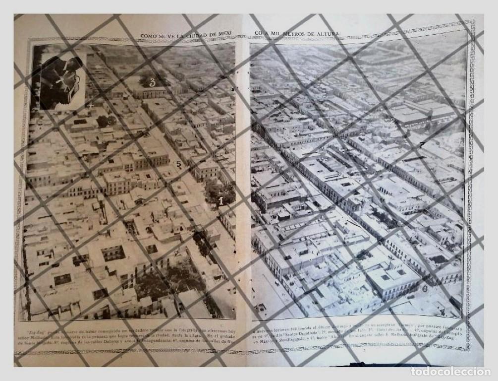 Poster collecting: GRABADO ANTIGUO EL D.F. DESDE AVION, EDUARDO MELHADO 1920