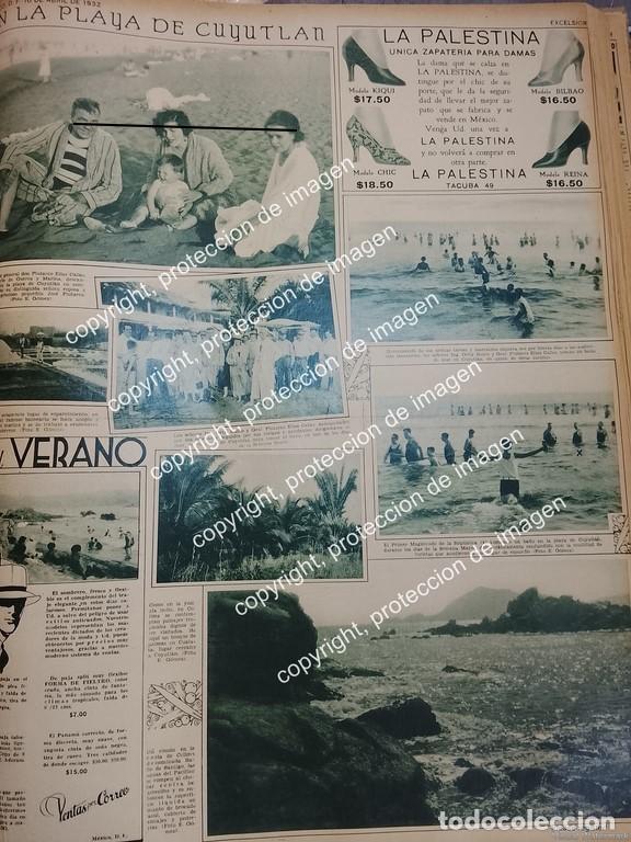 Coleccionismo de carteles: AFICHE ANTIGUO. PLUTARCO ELIAS CALLES EN PLAYAS DE CUYUTLAN 1932 /LDM POLITICOS