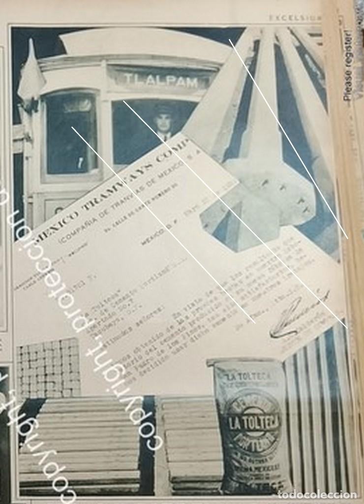 Collectionnisme d'affiches: AFICHE ANTIGUO. CEMENTOS TOLTECA Y EL TRANVIA DE TLALPAN 1932