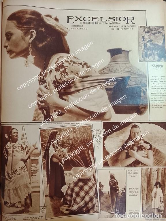 Collectionnisme d'affiches: PORTADA ANTIGUA 1932 DEL FOTOGRAFO LUIS MARQUEZ, MUJERES INDIGENAS MEXICANAS /LDM