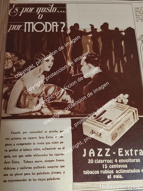 Collectionnisme d'affiches: AFICHE ANTIGUO. CIGARROS JAZZ EXTRA. EL BUEN TONO. DIBUJO DE RAFAEL MEDINA DE LA VEGA 1932 /RARO