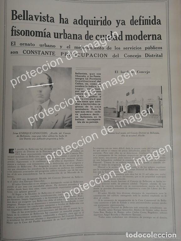 Coleccionismo de carteles: AFICHE ANTIGUO, ENRIQUE GINOCCHIO Y SUS OBRAS EN BELLA VISTA, PERU 1936