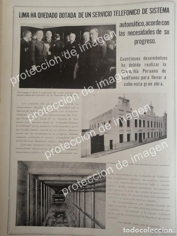 Coleccionismo de carteles: AFICHE ANTIGUO, CIA PERUANA DE TELEFONOS INAUGURA CENTRAL 1936 (TELEFONICA DEL PERU )