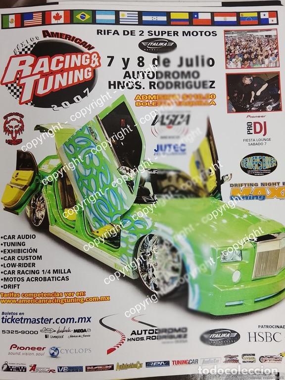 Coleccionismo de carteles: Afiche publicitario retro. EVENTO AMERICAN RACING & TUNING 2007. AUTODROMO HNOS. RODRIGUEZ AUTOS. 2