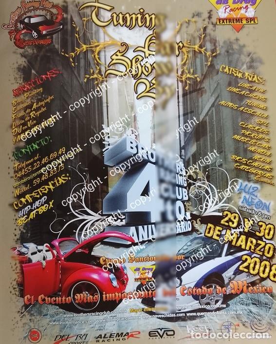 Coleccionismo de carteles: Afiche de publicidad retro. TUNING CAR SHOW 2008. BROTHERS RACING CLUB /RARO
