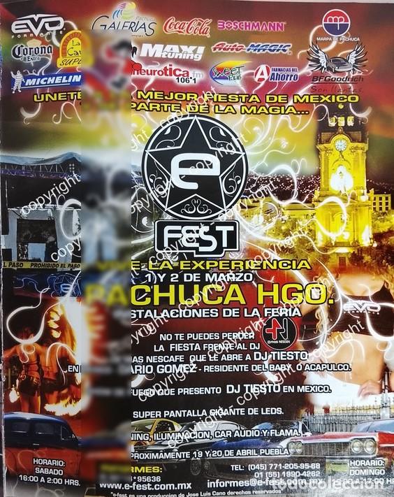 Coleccionismo de carteles: Afiche de publicidad retro. FESTIVALMUSICAL DJs. E-FEST 2008 PACHUCA /RARO (copia)