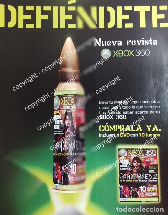 Coleccionismo de carteles: Cartel publicitario vintage. XBOX 360 ANUNCIA SU NUEVA REVISTA 2006 /VIDEO JUEGOS