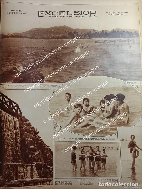 Coleccionismo de carteles: PORTADA ANTIGUA. PLAYA DE HORNOS, ACAPULCO 1932 /LDM