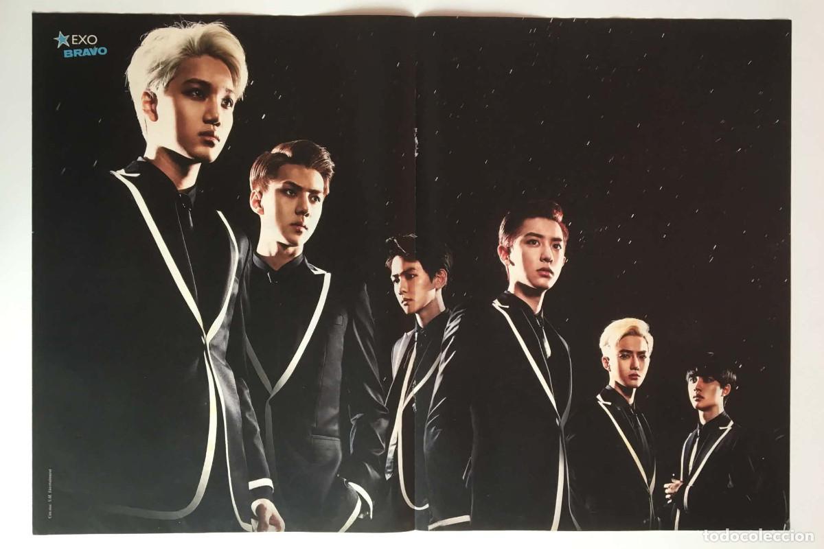 Coleccionismo de carteles: EXO Kai Chanyeol Sehun / Minions Movie Double-Sided Poster A3 - Bravo Magazine Bulgaria Music K-Pop