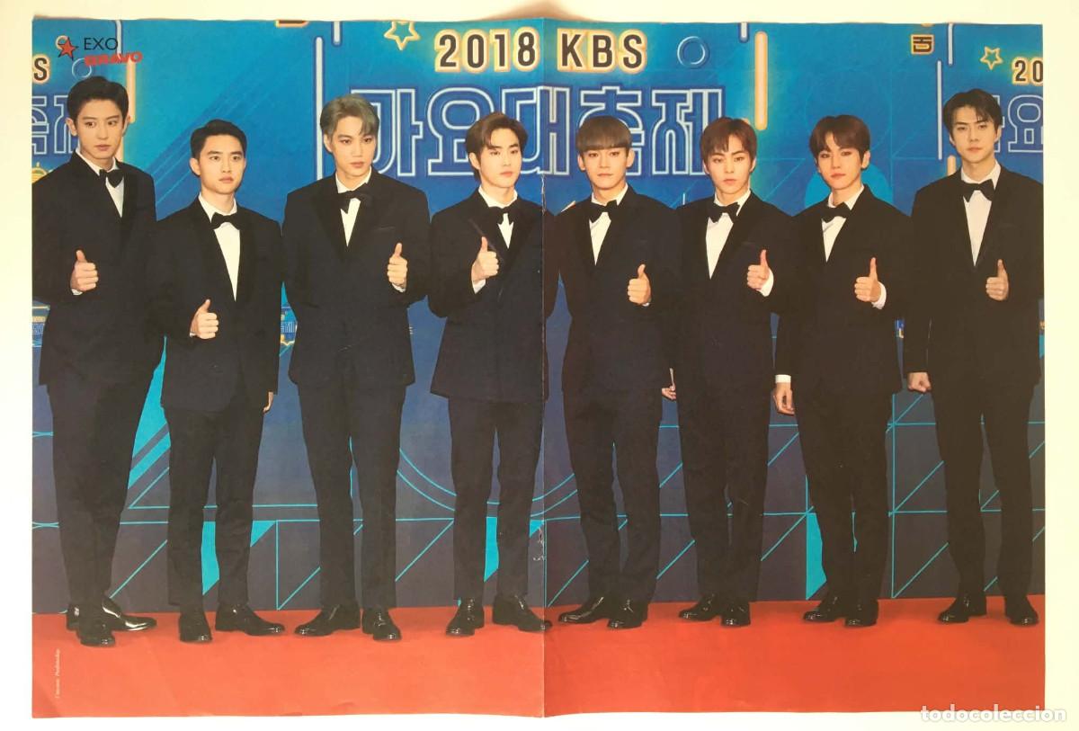 Coleccionismo de carteles: EXO 2018 KBS Red Carpet / Krisko Double-Sided Poster A3 - Bravo Magazine Bulgaria Music K-Pop