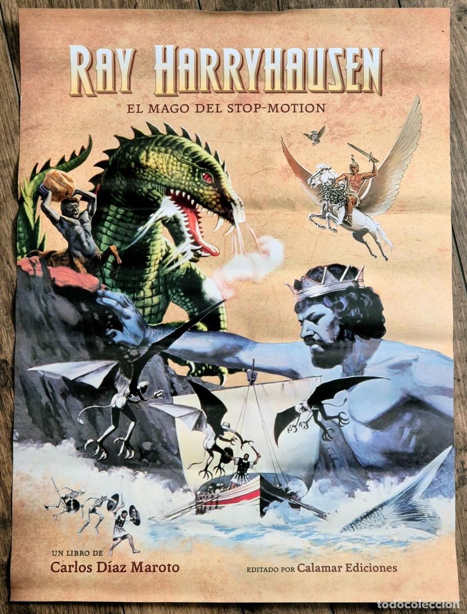 Coleccionismo de carteles: P&oacute;ster promocional del libro 'Ray Harryhausen. El mago del stop-motion' de Carlos D&iacute;az Maroto