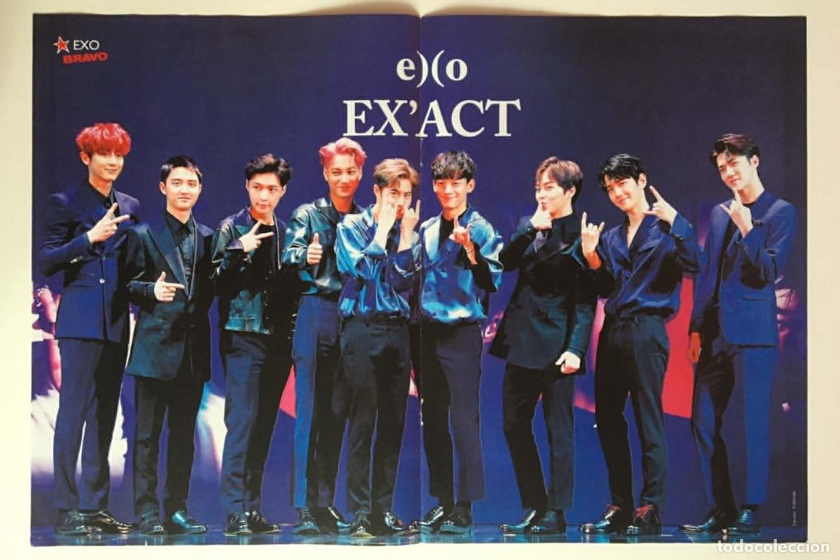 Coleccionismo de carteles: EXO EX'ACT Album / Ivo Plamen & Mihaela Marinova Double-Sided Poster A3 - Bravo Bulgaria Music K-Pop