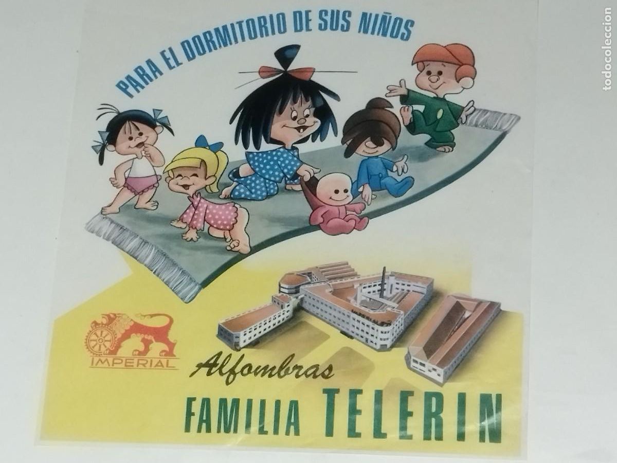Coleccionismo de carteles: CARTEL PUBLICITARIO. ALFOMBRAS IMPERIAL. FAMILIA TELERIN. 31X30 CM