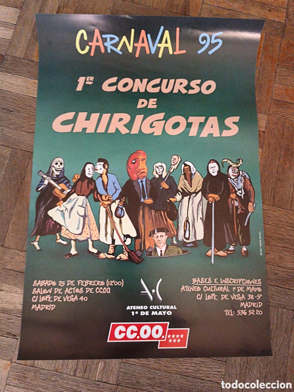 Coleccionismo de carteles: Postee Carnaval 95 CCOO - Foto 1
