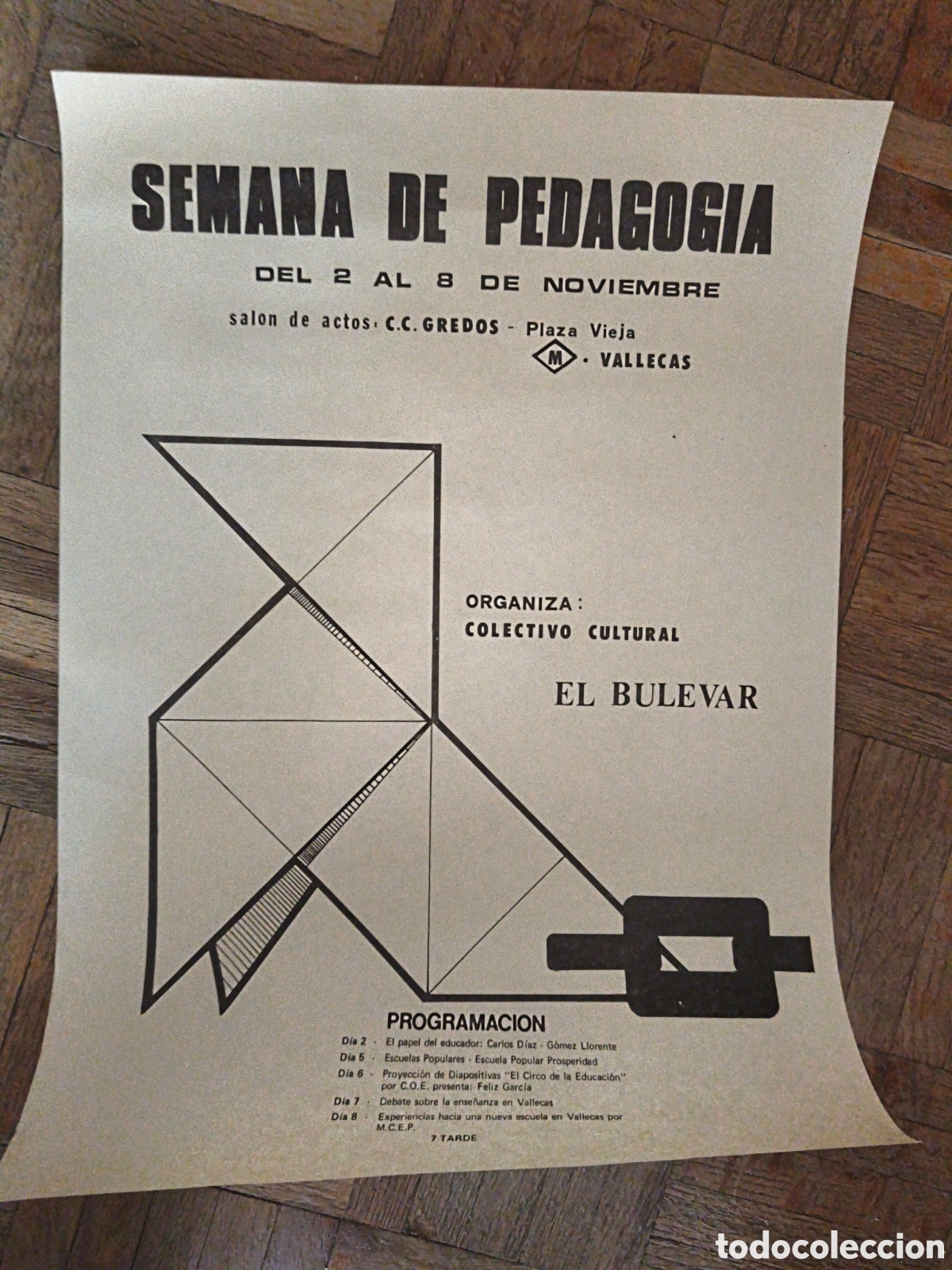 Coleccionismo de carteles: Poster Semana de la pedagog&iacute;a. Vallecas