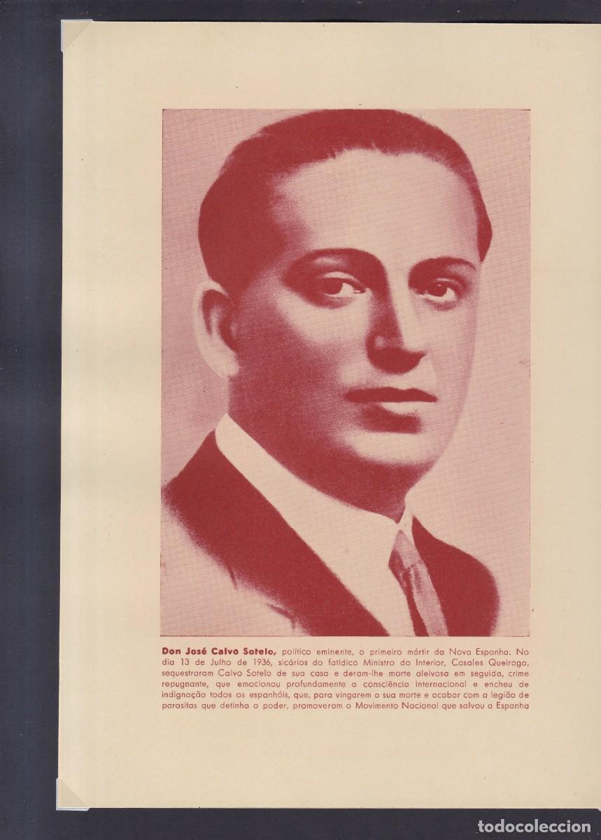 Coleccionismo de carteles: DON JOS&Eacute; CALVO SOTELO - PUBLICIDAD POL&Iacute;TICA ORIGINAL 1940 - A EPOPEIA DA ESPANHA