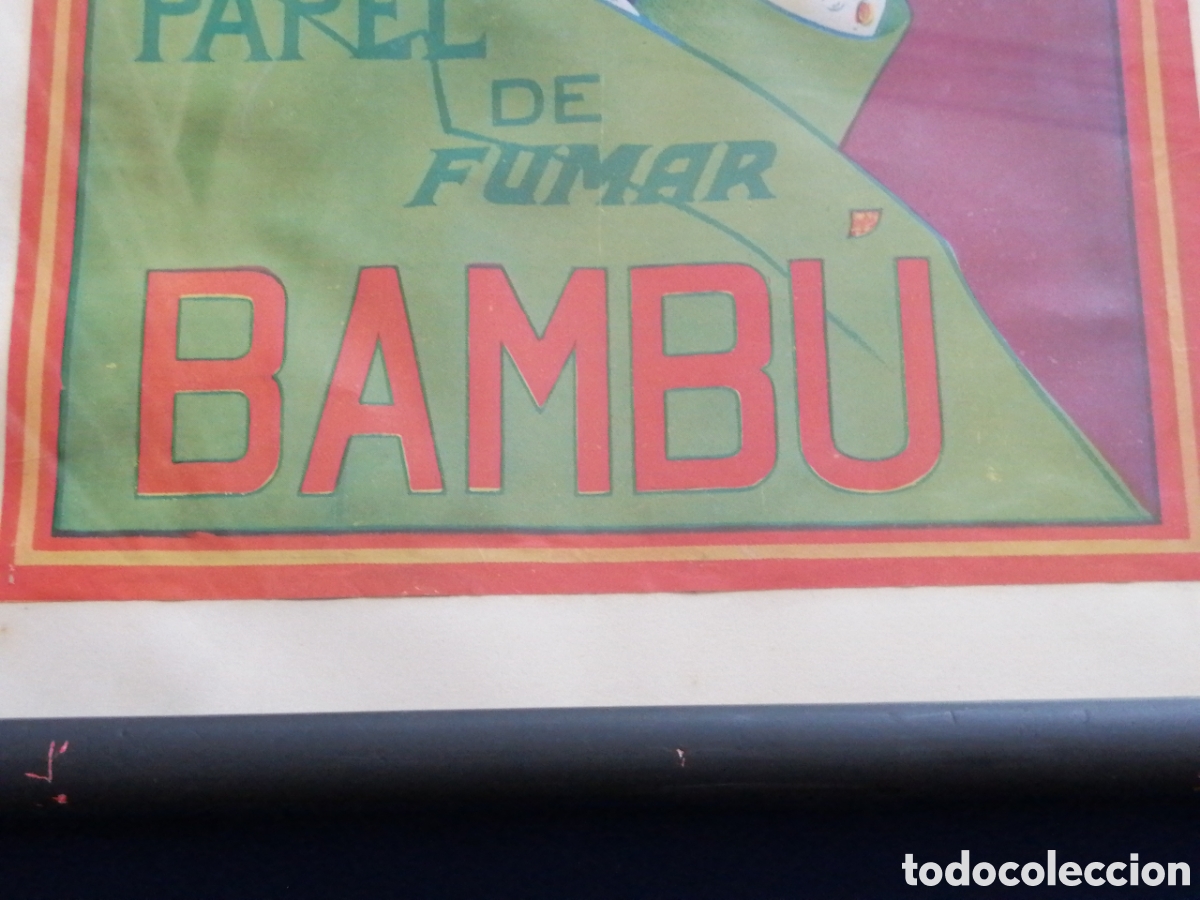 Coleccionismo de carteles: PAPEL DE FUMAR BAMBU CARTEL - Foto 3