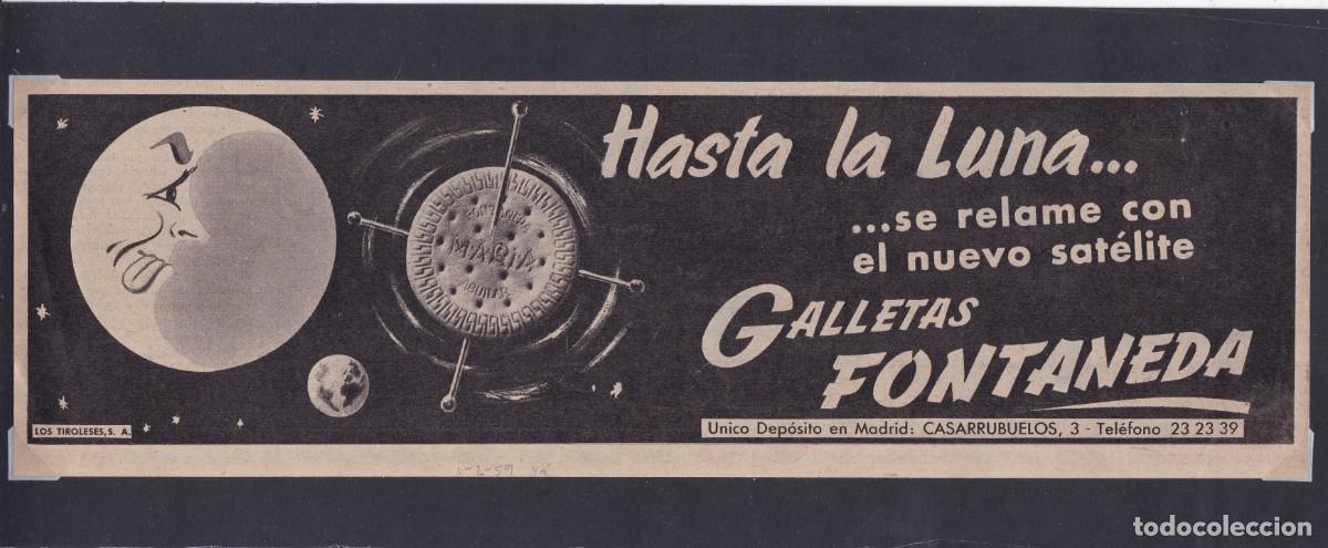 Coleccionismo de carteles: GALLETAS FONTANEDA - PUBLICIDAD ORIGINAL 1960 - DIARIO Y&Aacute; / 28 x 8,5 Cm.