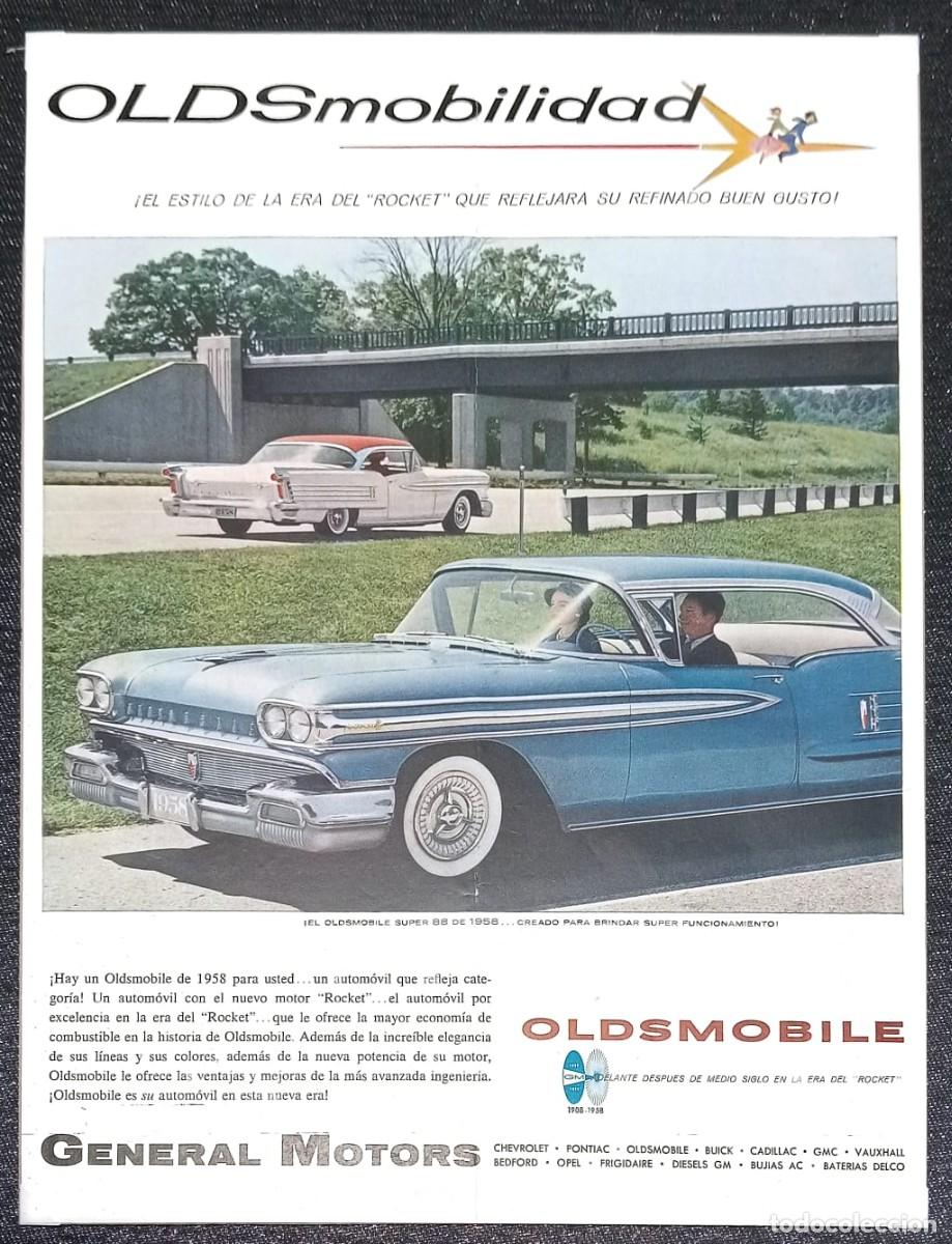 Coleccionismo de carteles: OLDSMOBILE - SUPER 88 - AUTOMOVILES - PUBLICIDAD ORIGINAL - REVISTA LIFE 1958