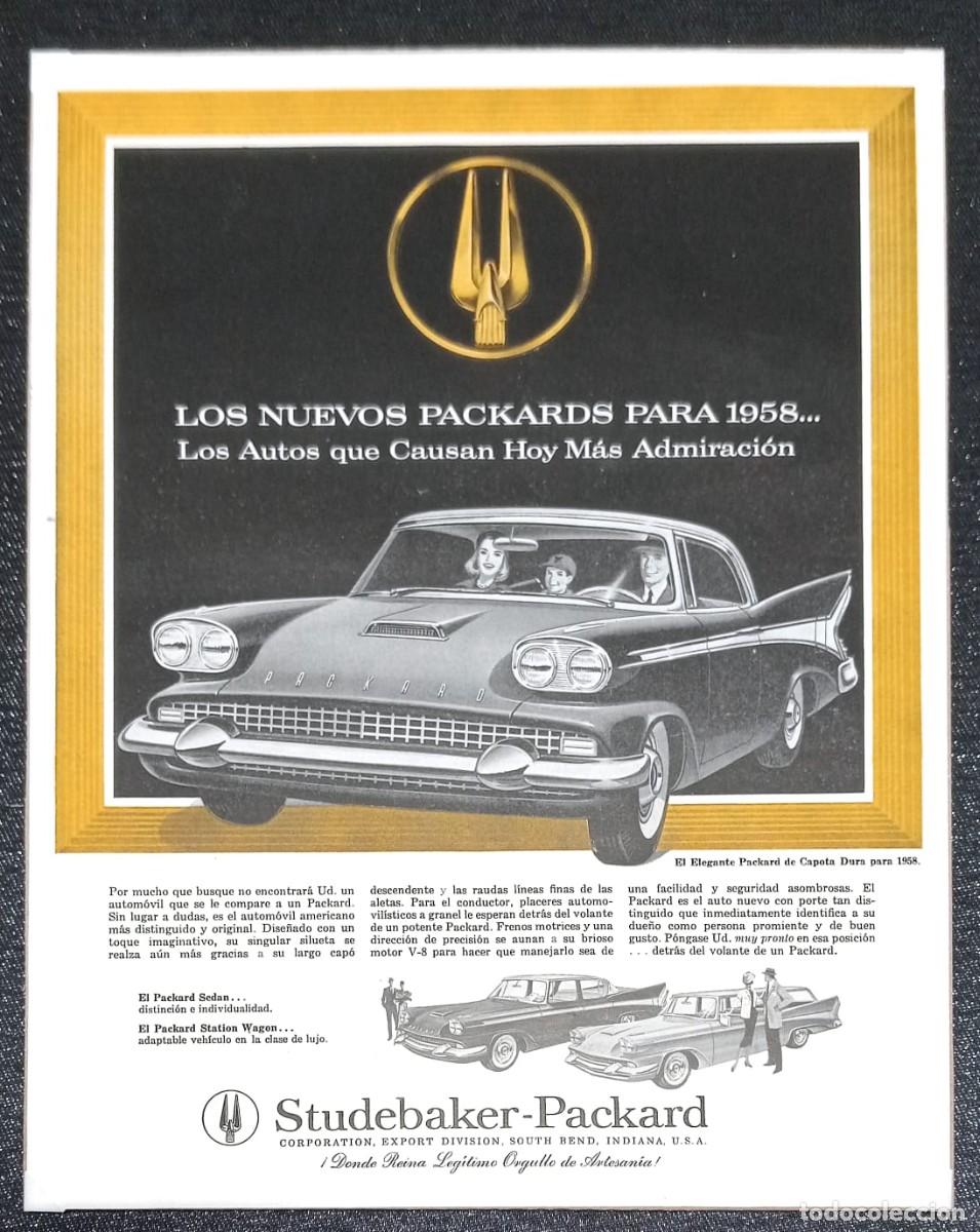 Coleccionismo de carteles: PUBLICIDAD STUDEBAKER-PACKARD - ORIGINAL 1957 / RECUPERADA LIFE ESPA&Ntilde;OL