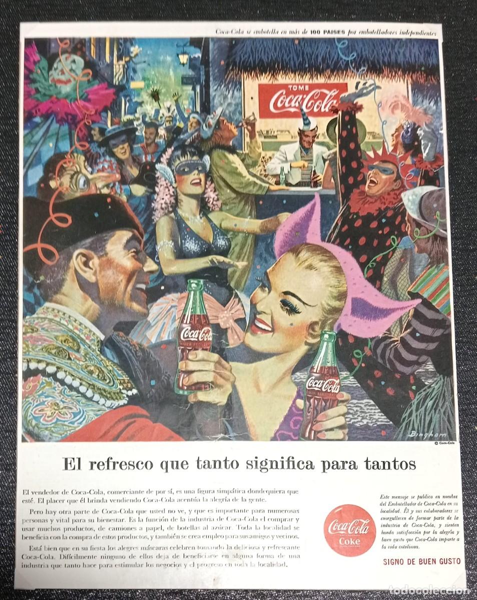 Coleccionismo de carteles: COCA-COLA - PUBLICIDAD ORIGINAL 1957 - LIFE EN ESPA&Ntilde;OL / 33 x 25 Cm.