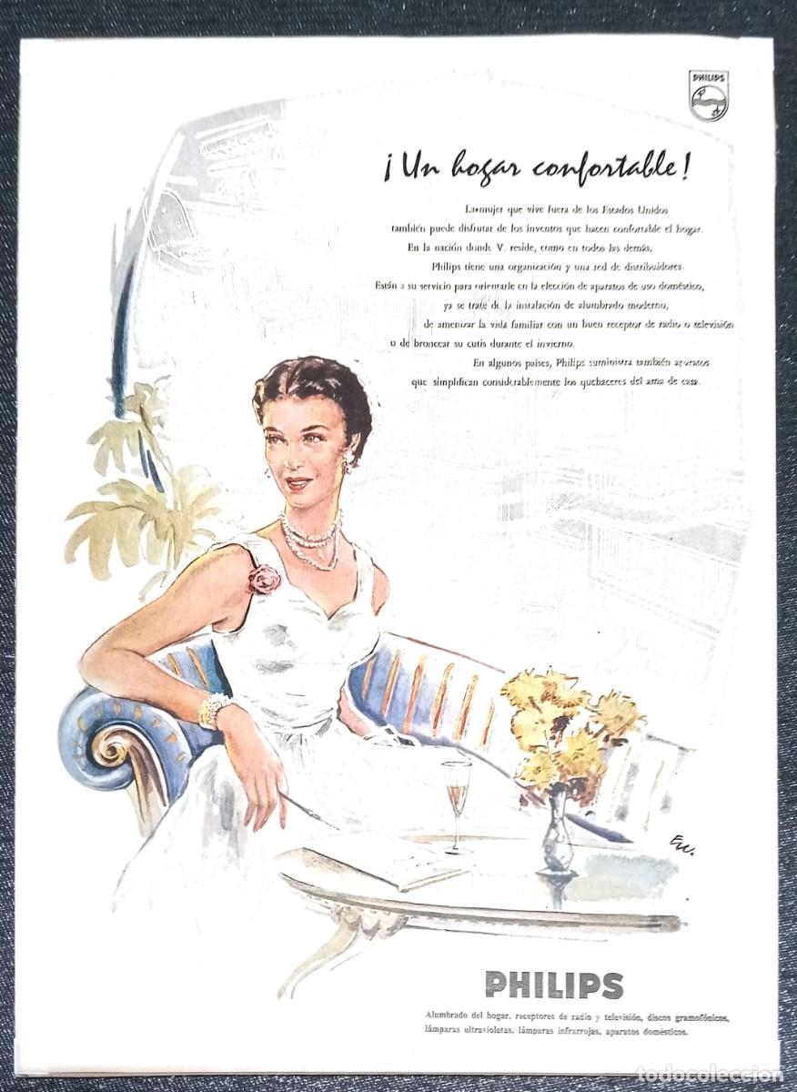 Coleccionismo de carteles: PHILIPS - PUBLICIDAD ORIGINAL 1957 - LIFE EN ESPA&Ntilde;OL / 33 x 24,5 Cm.