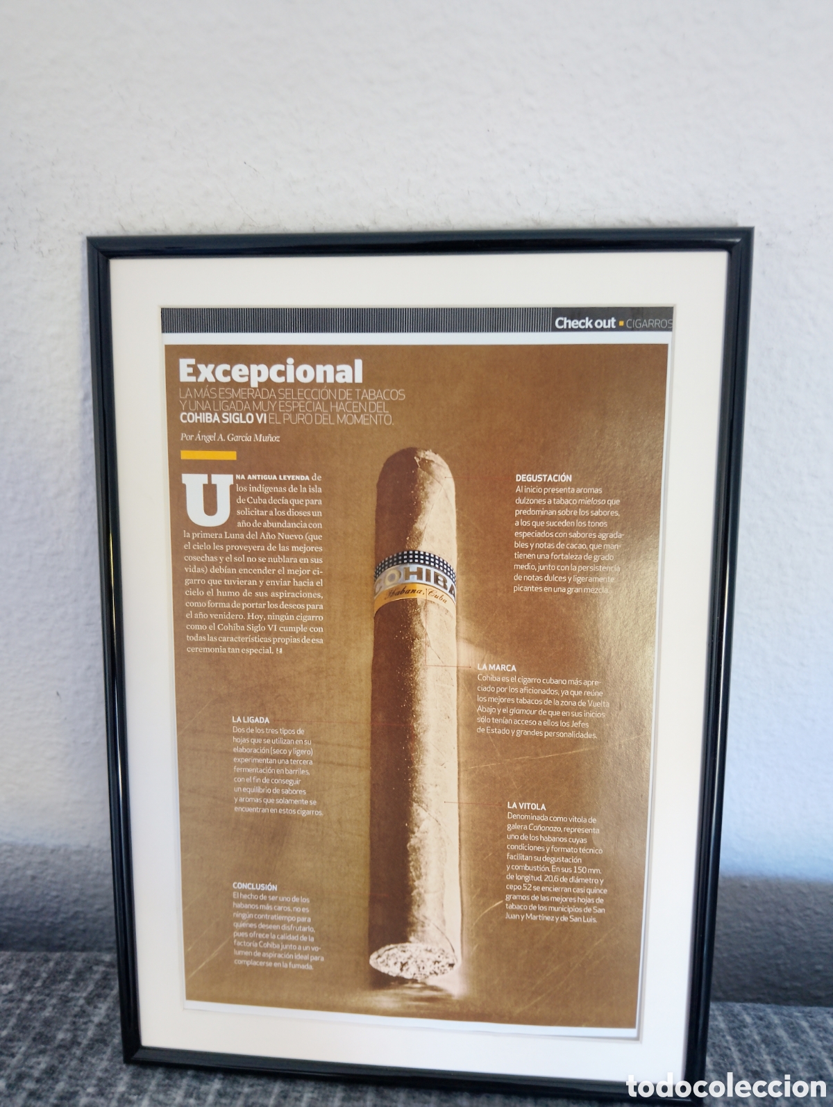 Coleccionismo de carteles: Cohiba Habanos anuncio original con marco incluido