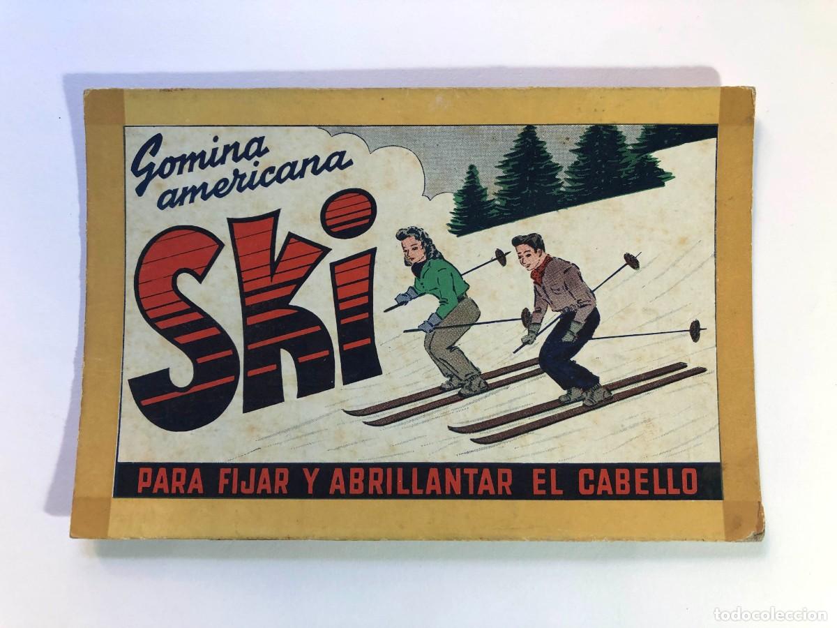 Coleccionismo de carteles: RETRATO VIRGEN CON NI&Ntilde;O ( OLEO ) SOBRE CART&Oacute;N DURO / CARTEL GOMINA AMERICANA SKI / A&Ntilde;OS 50
