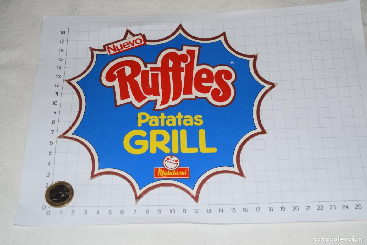 Coleccionismo de carteles: Cartel cart&oacute;n troquelado o parte de expositor - RUFFLES patatas GRILL Matutano &iexcl;MIRA FOTOS/DETALLES!