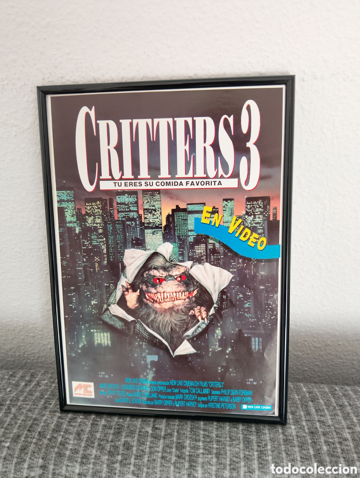 Coleccionismo de carteles: Critters 3 publicidad original vintage con marco incluido