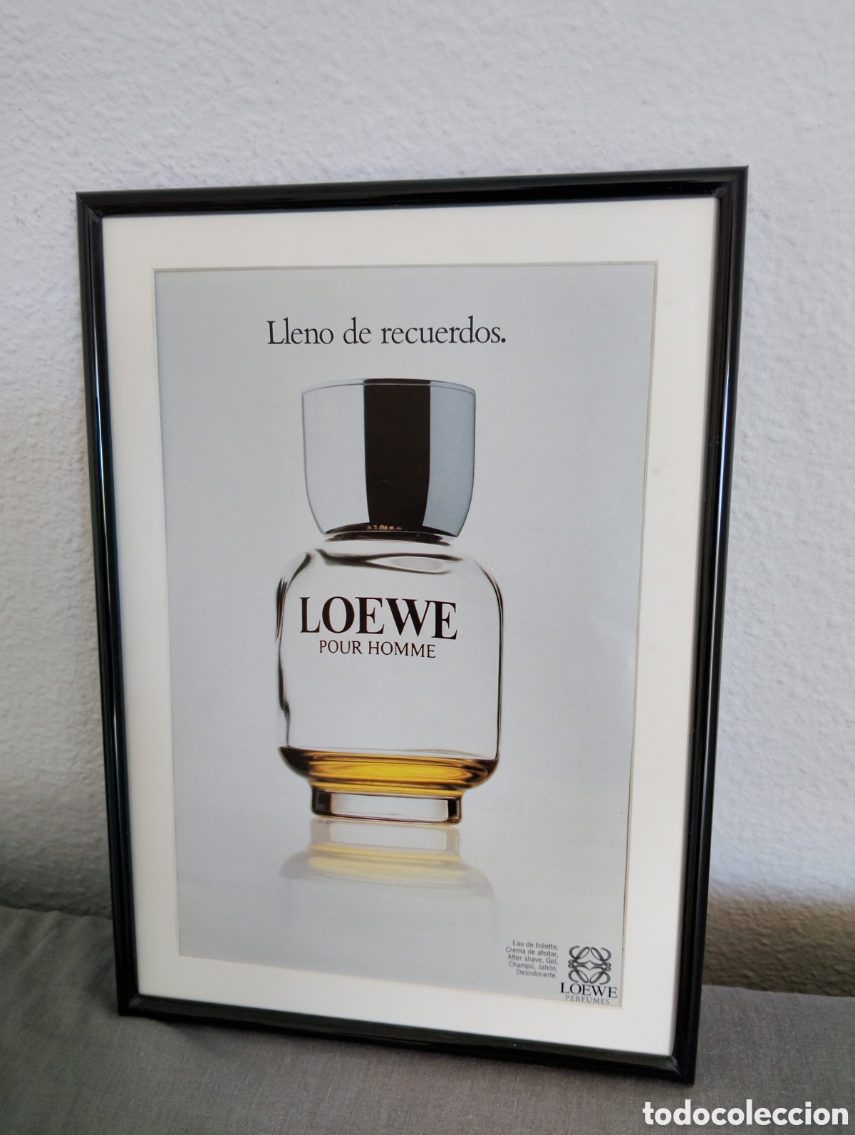 Coleccionismo de carteles: Loewe perfume publicidad vintage a&ntilde;os 90 con marco incluido