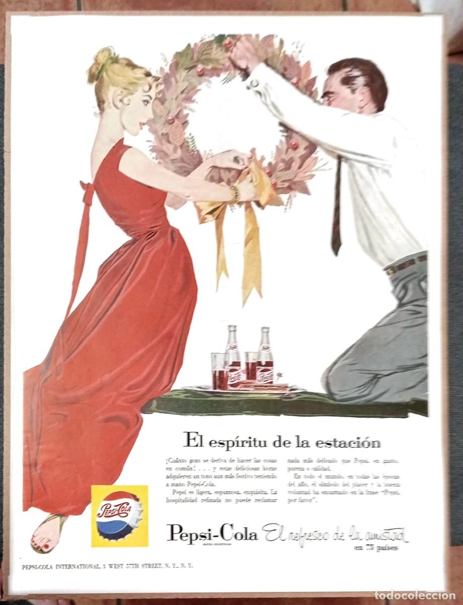 Coleccionismo de carteles: PEPSI-COLA - PUBLICIDAD ORIGINAL 1958 - LIFE EN ESPA&Ntilde;OL / 33 x 25 Cm.