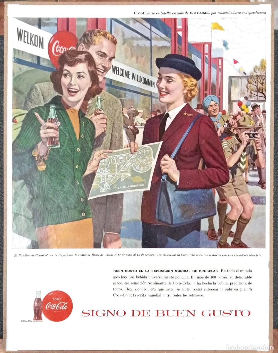 Coleccionismo de carteles: COCA-COLA - PUBLICIDAD ORIGINAL 1957 - LIFE EN ESPA&Ntilde;OL / 33 x 25 Cm.