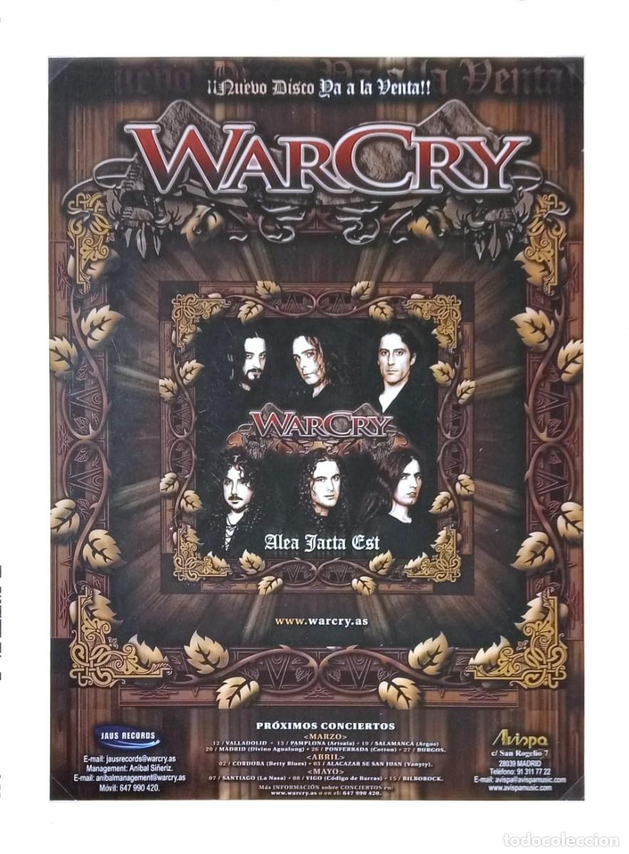 Coleccionismo de carteles: WARCRY - ALEA JACTA EST - PUBLICIDAD ORIGINAL NUEVO DISCO & FECHAS CONCIERTOS