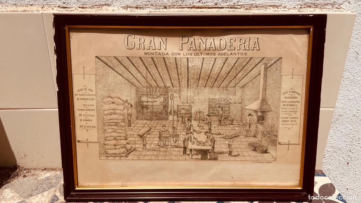 Coleccionismo de carteles: Cartel gran panader&iacute;a &uacute;ltimos adelantos puerta Amodovar juder&iacute;a 29 litograf&iacute;a C&oacute;rdoba 35,5x49,5cms