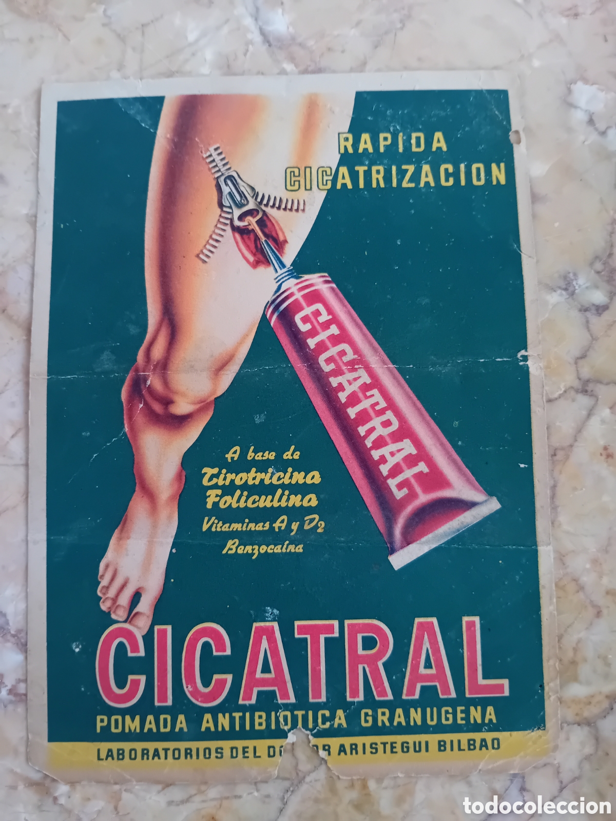 Coleccionismo de carteles: cicatral cartelito farmaceutico
