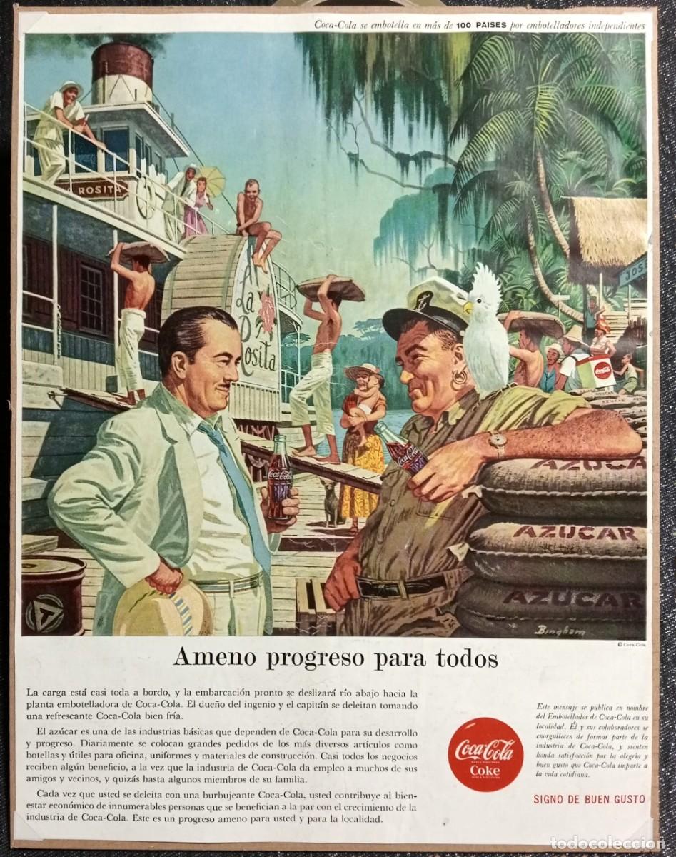 Coleccionismo de carteles: COCA-COLA - PUBLICIDAD ORIGINAL 1957 - LIFE EN ESPA&Ntilde;OL 31 x 24 Cm.