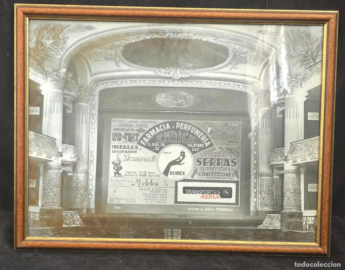 Coleccionismo de carteles: Fotograf&iacute;a Original Teatro con Publicidad Comercial - Anuncios de Matar&oacute; &ndash; 35 x 43 cm