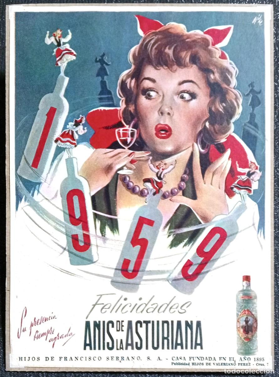 Coleccionismo de carteles: ANIS DE LA ASTURIANA - PUBLICIDAD ORIGINAL 1959 / PUBLICACIONES NACIONALES ABC 29 x 21 Cm.