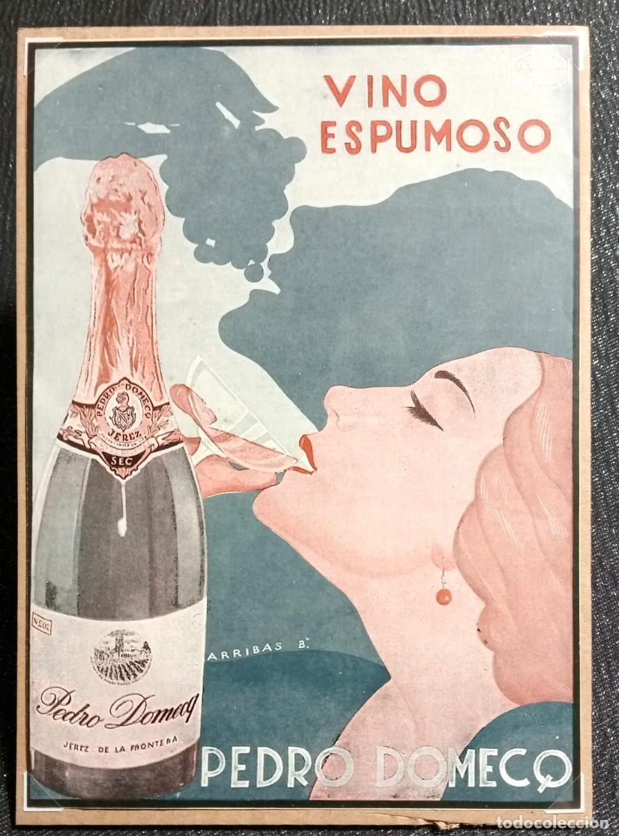 Coleccionismo de carteles: PEDRO DOMECQ - VINO ESPUMOSO - PUBLICIDAD ORIGINAL 1934 / BLANCO Y NEGRO 22 x 16 Cm.