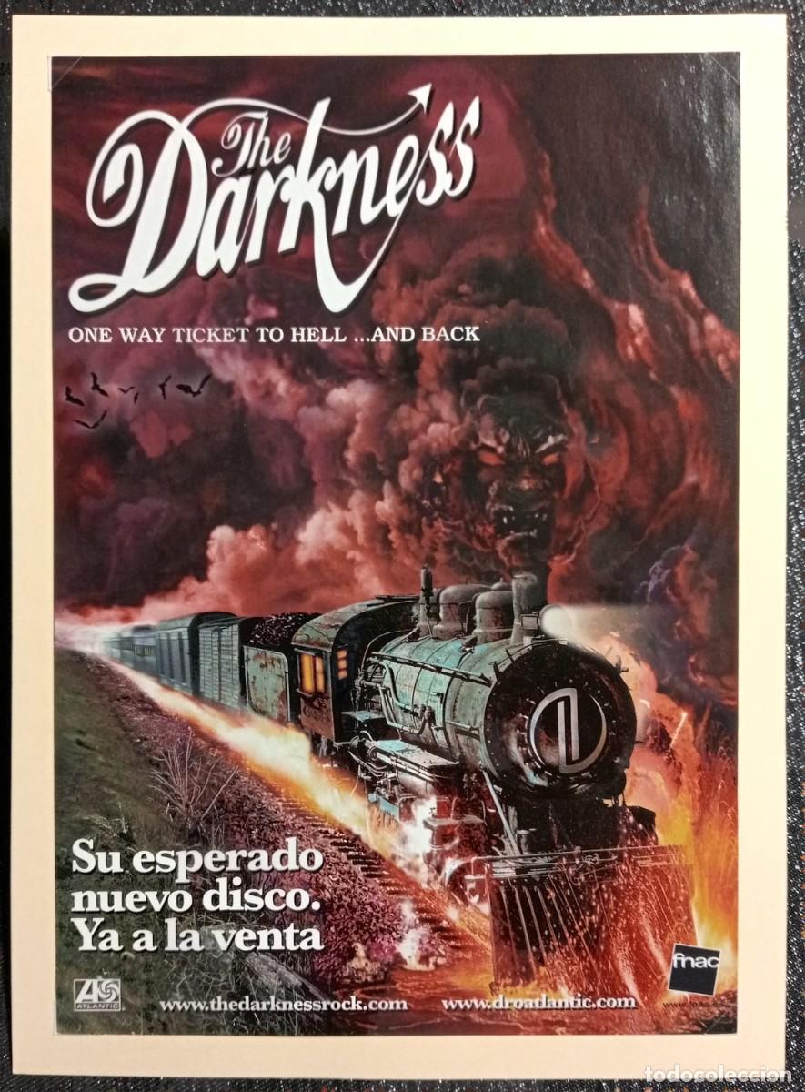 Coleccionismo de carteles: THE DARKNESS - ONE WAY TICKET......2005 - PROMO LANZAMIENTO NUEVO TRABAJO MUSICAL - PUBLICIDAD