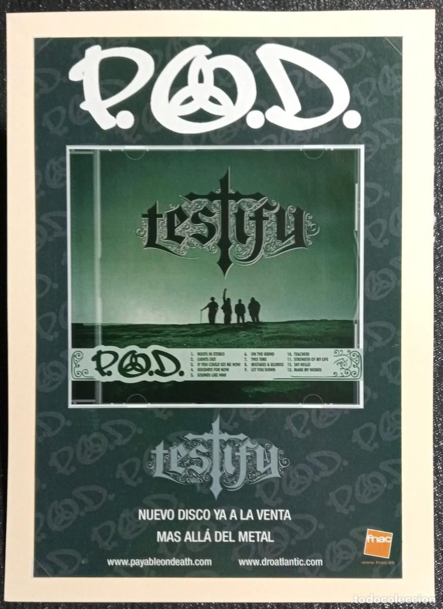 Coleccionismo de carteles: P.O.D. - TESTIFY - 2006 ALBUM ATLANTIC RECORDS