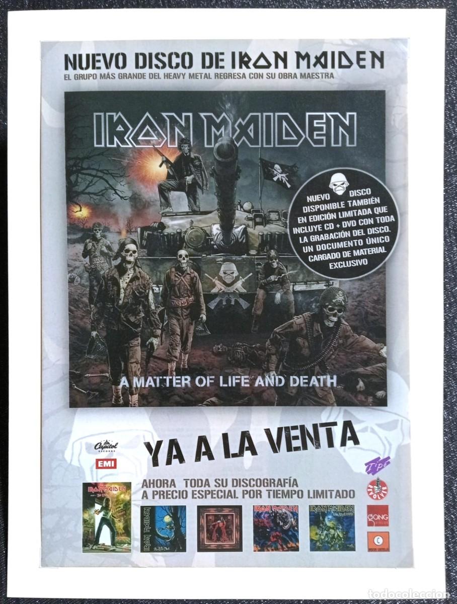 Coleccionismo de carteles: IRON MAIDEN - A MATTER OF LIFE AND HEATH - CAPITOL & EMI 2006