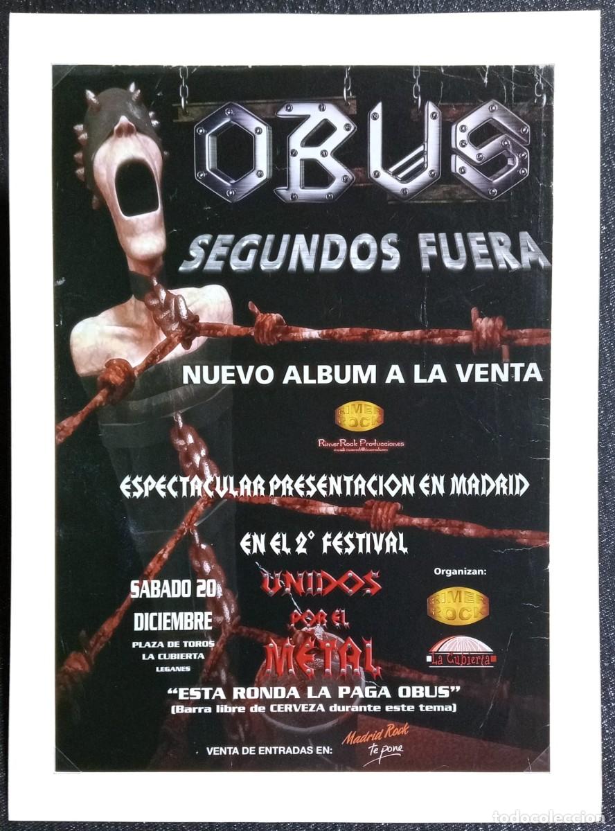 Coleccionismo de carteles: OBUS - SEGUNDOS FUERA - PRESENTACI&Oacute;N NUEVO TRABAJO - MADRID 2003