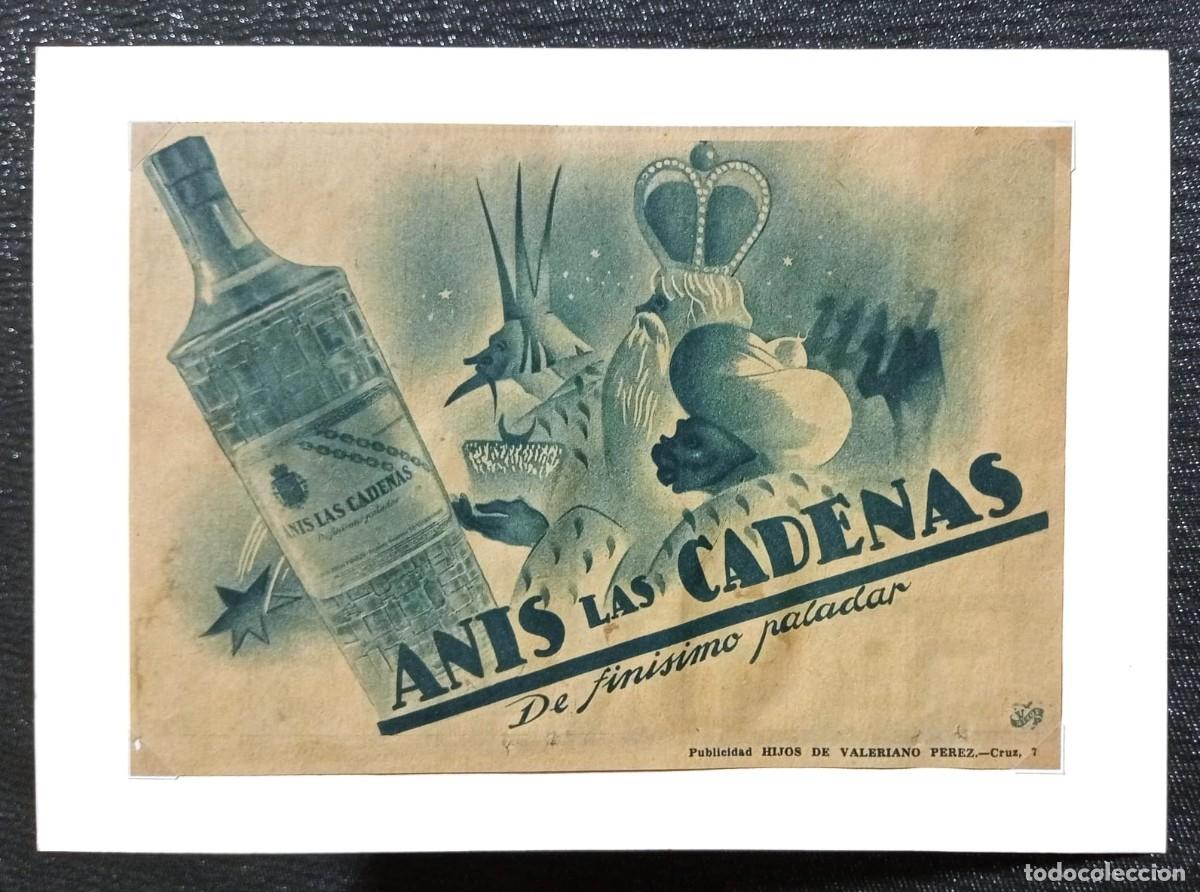 Coleccionismo de carteles: ANIS LAS CADENAS - PUBLICIDAD ORIGINAL 1943 / 21 x 14 Cm. ABC